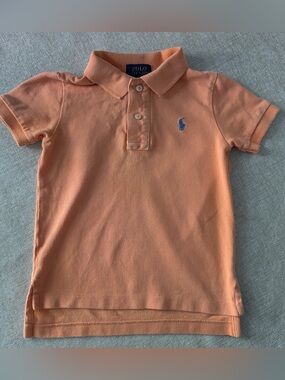 Ralph Lauren Kids Lt Orange Polo with Blue Pony Logo ~ Sz 2T preppy, peach,